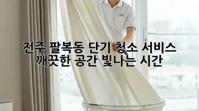 전주 팔복동 단기 청소 서비스: 깨끗한 공간, 빛나는 시간!
